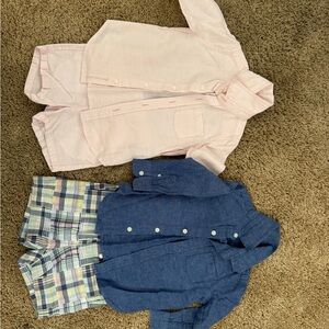 Janie and Jack Light Pink and Navy Boys Matching Set